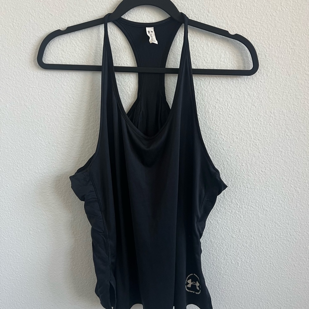 Under Armor Black Backless Relaxed Tank Top